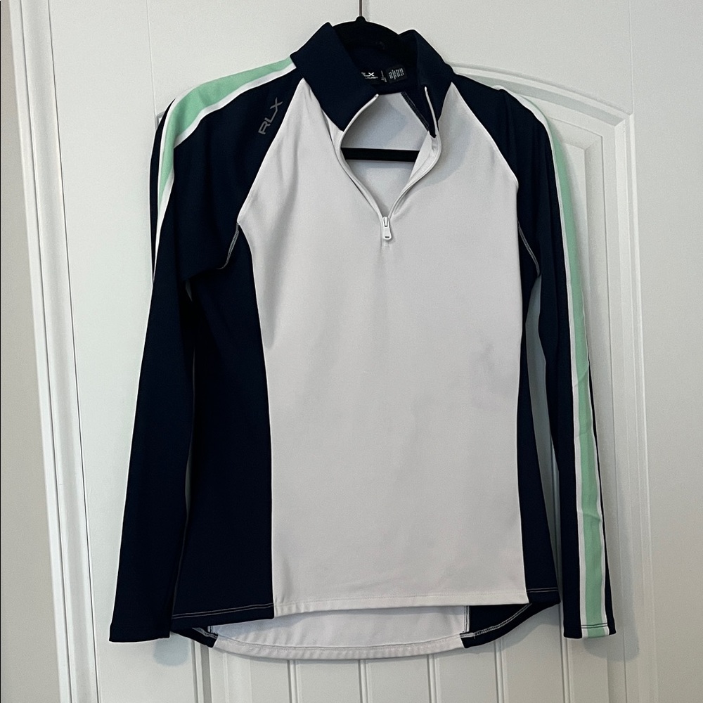 Ralph Lauren Navy and White Long Sleeve Top